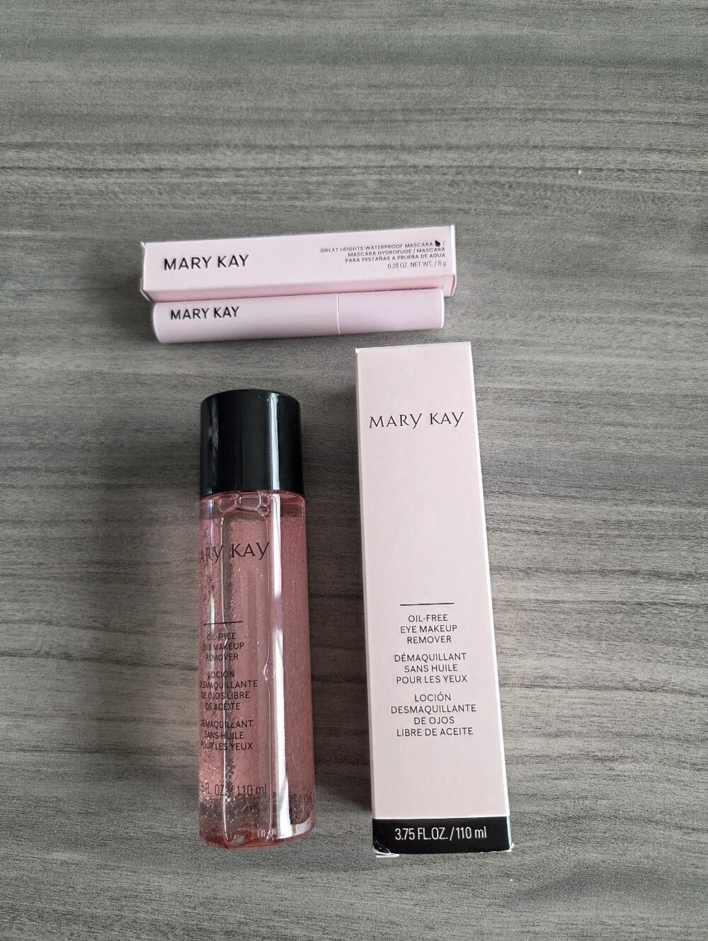 Mary Kay Pink Oil-Free Eye Makeup Remover & Pink Mascara Tube Bundle